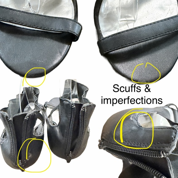 8.5 Casual black heels casual black sandal ankle heels bandage gladiator heels - Picture 7 of 8